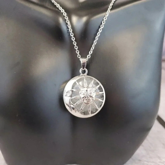 Quartz Sun and Moon Pendant Necklace - Picture 9 of 9